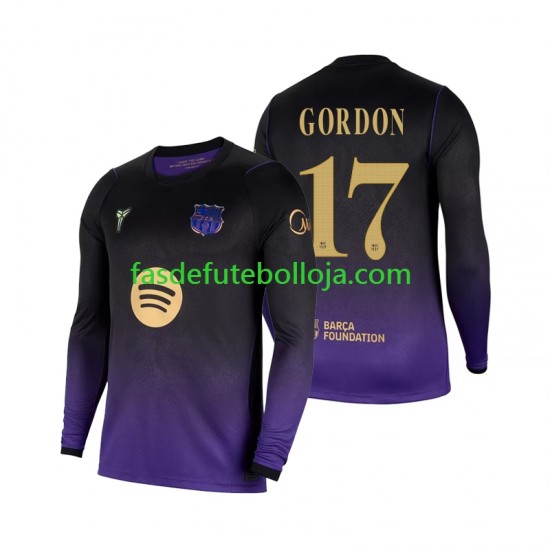 Camisola 2º Equipamento FC Barcelona Anthony Gordon 17 2026-2027 Manga Comprida ,Homem
