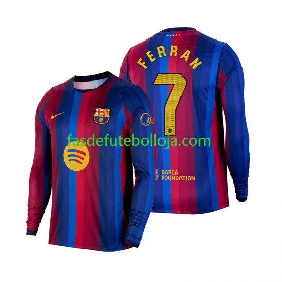Camisola 1º Equipamento FC Barcelona Ferran Torres 7 2026-2027 Manga Comprida ,Homem