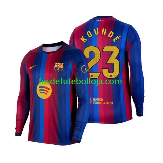 Camisola 1º Equipamento FC Barcelona Jules Kounde 23 2026-2027 Manga Comprida ,Homem