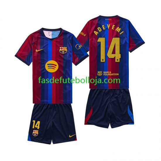 Camisola 1º Equipamento FC Barcelona Karim Adeyemi 14 2026-2027 Manga Curta ,Criança