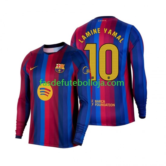 Camisola 1º Equipamento FC Barcelona Lamine Yamal 10 2026-2027 Manga Comprida ,Homem