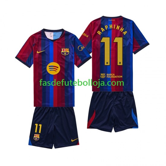 Camisola 1º Equipamento FC Barcelona Raphinha 11 2026-2027 Manga Curta ,Criança Camisola 1º Equipamento FC Barcelona Raphinha 11 2026-2027 Manga Curta ,Criança