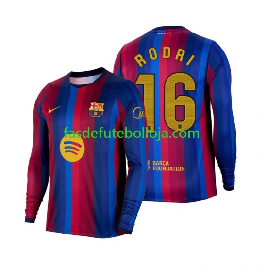 Camisola 1º Equipamento FC Barcelona Rodri 16 2026-2027 Manga Comprida ,Homem Camisola 1º Equipamento FC Barcelona Rodri 16 2026-2027 Manga Comprida ,Homem