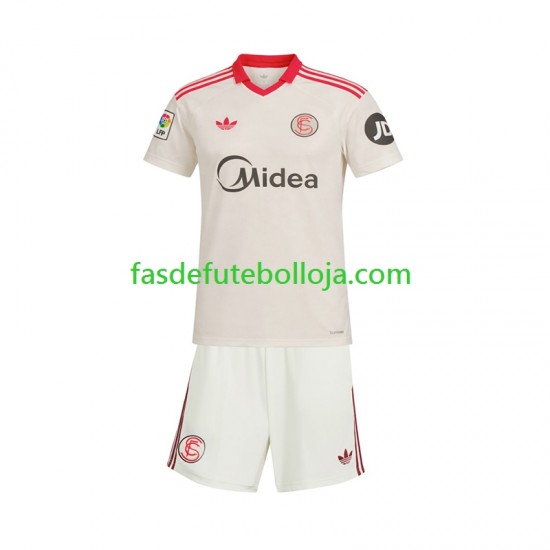 Camisola 1º Equipamento Sevilla FC 2025-2026 Manga Curta Retro ,Criança