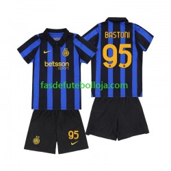 Camisola 1º Equipamento Inter de Milão Alessandro Bastoni 95 2026-2027 Manga Curta ,Criança
