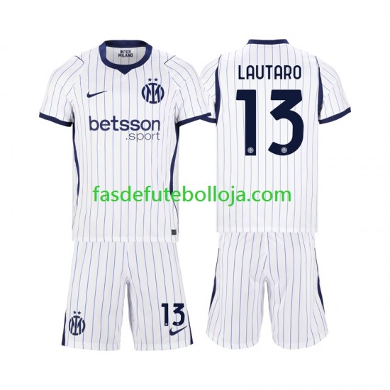 Camisola 2º Equipamento Inter de Milão Lautaro Martinez 13 2026-2027 Manga Curta ,Criança