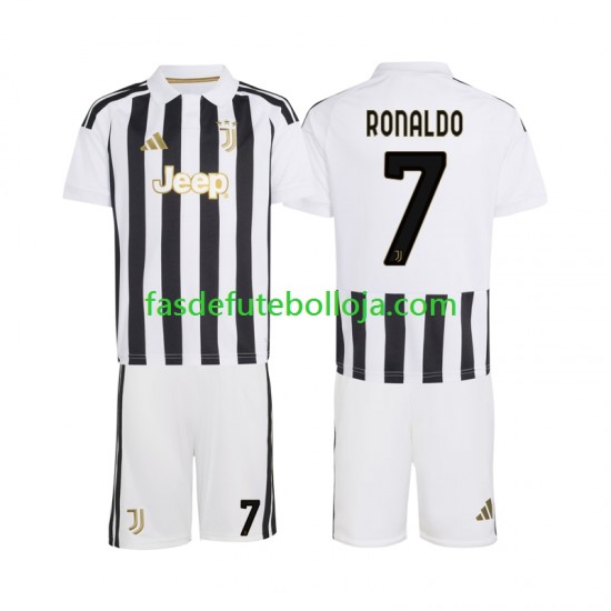 Camisola 1º Equipamento Juventus Cristiano Ronaldo 7 2026-2027 Manga Curta ,Criança