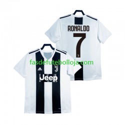 Camisola 1º Equipamento Juventus Cristiano Ronaldo 2018 2019 Manga Curta Retro ,Homem