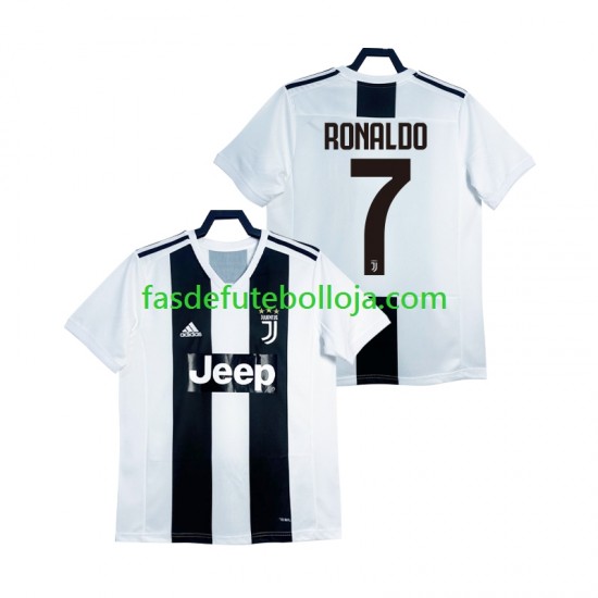 Camisola 1º Equipamento Juventus Cristiano Ronaldo 2018 2019 Manga Curta Retro ,Homem