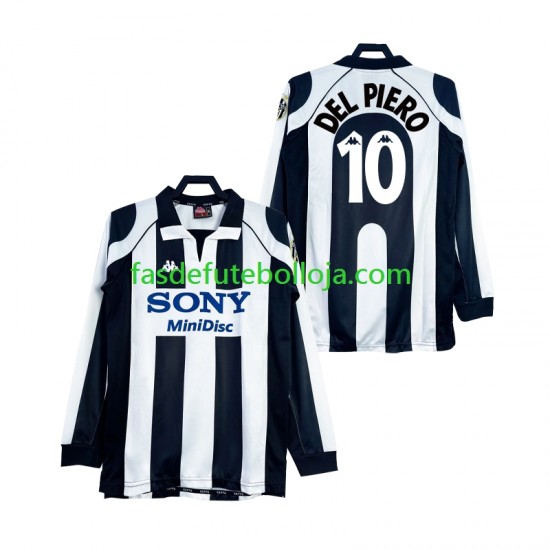 Camisola 1º Equipamento Juventus DEL PIERO 10 1997 1998 Manga Comprida Retro ,Homem