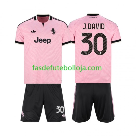Camisola 2º Equipamento Juventus Jonathan David 30 2026-2027 Manga Curta ,Criança