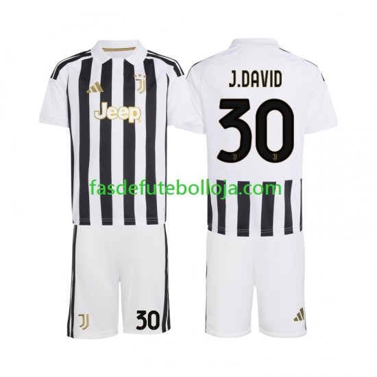 Camisola 1º Equipamento Juventus Jonathan David 30 2026-2027 Manga Curta ,Criança