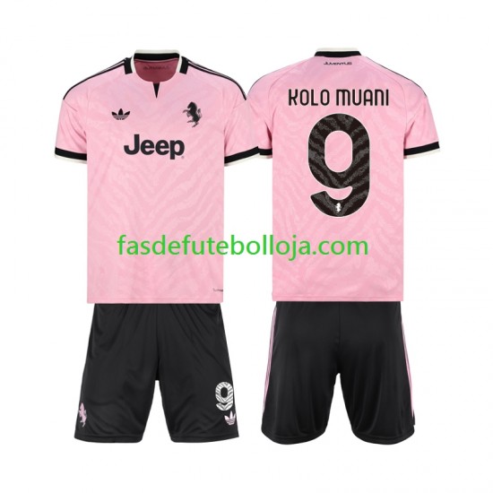 Camisola 2º Equipamento Juventus Randal Kolo Muani 9 2026-2027 Manga Curta ,Criança