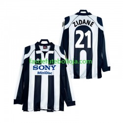 Camisola 1º Equipamento Juventus ZIDANE 21 1997 1998 Manga Comprida Retro ,Homem