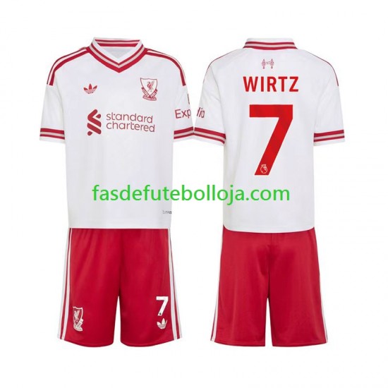 Camisola 2º Equipamento Liverpool Florian Wirtz 7 2026-2027 Manga Curta ,Criança