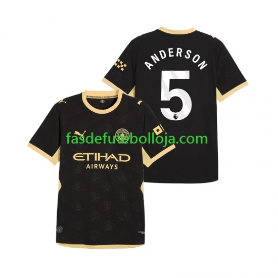 Camisola 2º Equipamento Manchester City Elliot Anderson 5 2026-2027 Manga Curta ,Homem