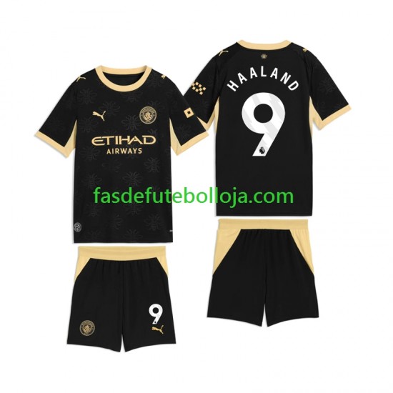 Camisola 2º Equipamento Manchester City Erling Haaland 9 2026-2027 Manga Curta ,Criança