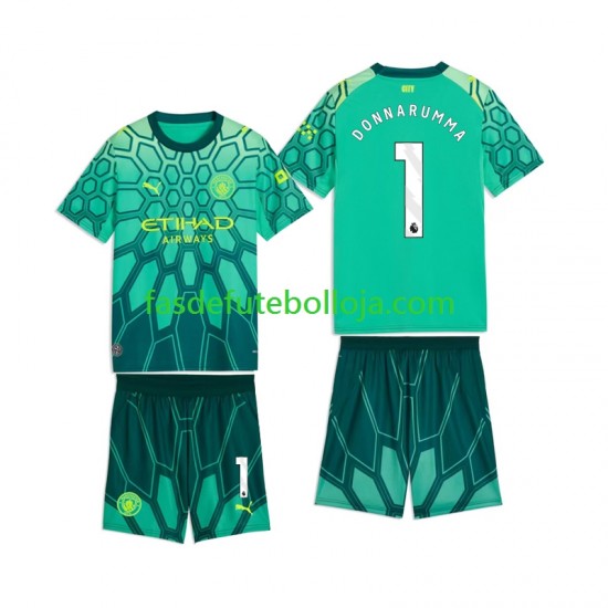 Camisola Guarda-redes 1º Equipamento Manchester City Gianluigi Donnarumma 1 2026-2027 Manga Curta ,Criança
