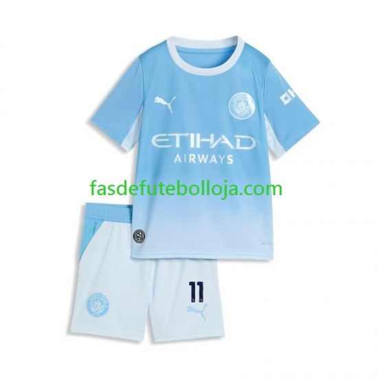 Camisola 1º Equipamento Manchester City Jeremy Doku 11 2026-2027 Manga Curta ,Criança