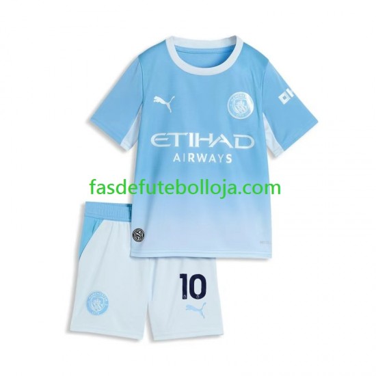 Camisola 1º Equipamento Manchester City Rayan Cherki 10 2026-2027 Manga Curta ,Criança