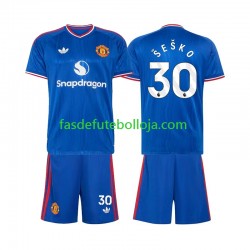 Camisola 2º Equipamento Manchester United Benjamin Sesko 30 2026-2027 Manga Curta ,Criança