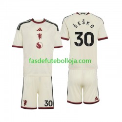 Camisola 3º Equipamento Manchester United Benjamin Sesko 30 2026-2027 Manga Curta ,Criança