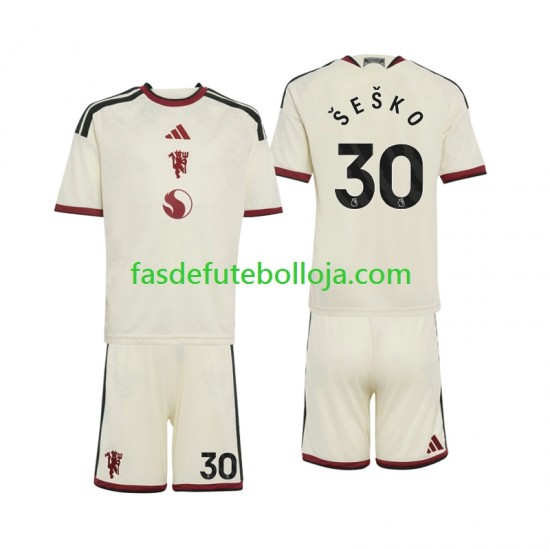 Camisola 3º Equipamento Manchester United Benjamin Sesko 30 2026-2027 Manga Curta ,Criança