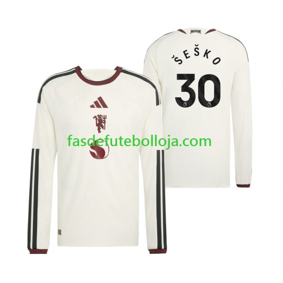 Camisola 3º Equipamento Manchester United Benjamin Sesko 30 2026-2027 Manga Comprida ,Homem