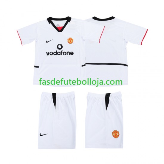 2º Equipamento Manchester United Football Shirt 2003 2002 Manga Curta ,Criança