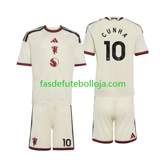 Camisola 3º Equipamento Manchester United Matheus Cunha 10 2026-2027 Manga Curta ,Criança