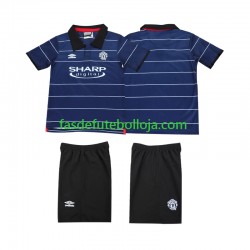 Camisola 2º Equipamento Manchester United 2000 1999 Manga Curta Retro ,Criança