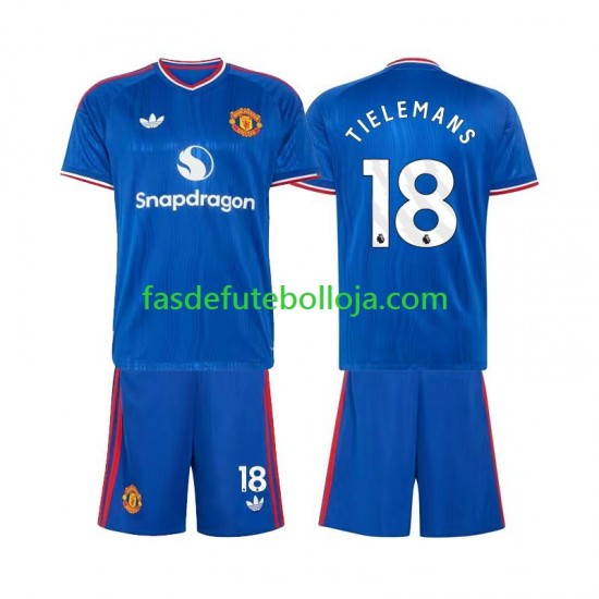 Camisola 2º Equipamento Manchester United Youri Tielemans 18 2026-2027 Manga Curta ,Criança