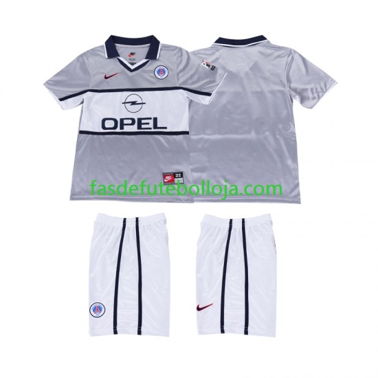 Camisola 2º Equipamento Paris Saint-Germain 2000 2001 Manga Curta Retro ,Criança