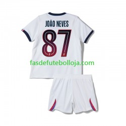 Camisola 2º Equipamento Paris Saint-Germain Joao Neves 87 2026-2027 Manga Curta ,Criança