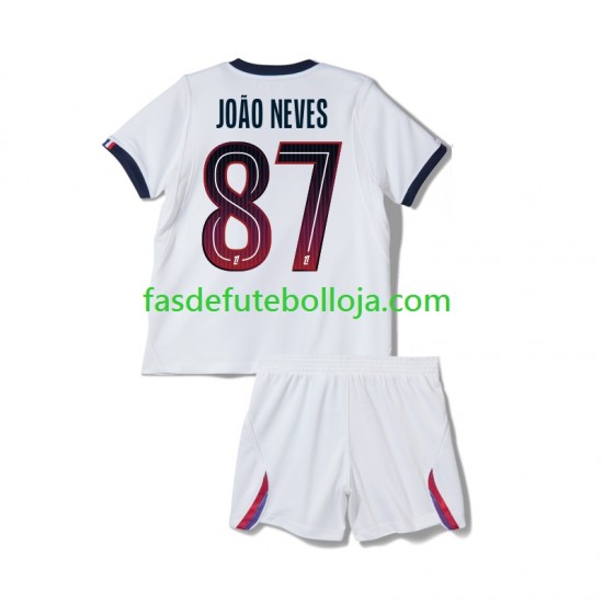 Camisola 2º Equipamento Paris Saint-Germain Joao Neves 87 2026-2027 Manga Curta ,Criança