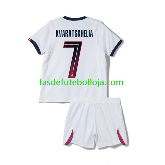 Camisola 2º Equipamento Paris Saint-Germain Khvicha Kvaratskhelia 7 2026-2027 Manga Curta ,Criança