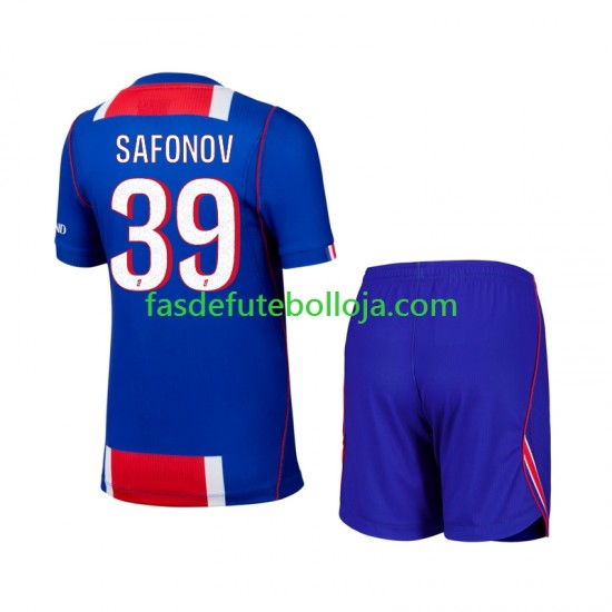 Camisola 1º Equipamento Paris Saint-Germain Matvey Safonov 39 2026-2027 Manga Curta ,Criança