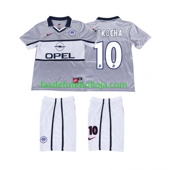 Camisola 2º Equipamento Paris Saint-Germain OKOCHA 10 2000 2001 Manga Curta Retro ,Criança