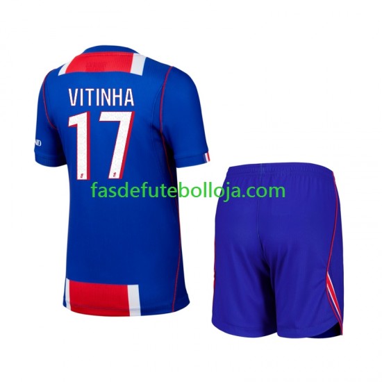 Camisola 1º Equipamento Paris Saint-Germain Vitinha 17 2026-2027 Manga Curta ,Criança