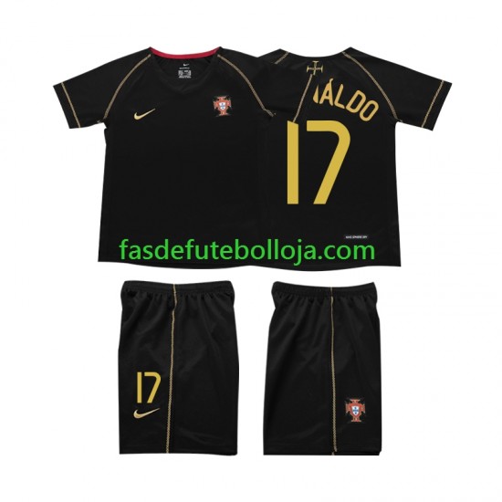Camisola 2º Equipamento Seleção Portuguesa Cristiano Ronaldo 17 2006 Manga Curta Retro ,Criança