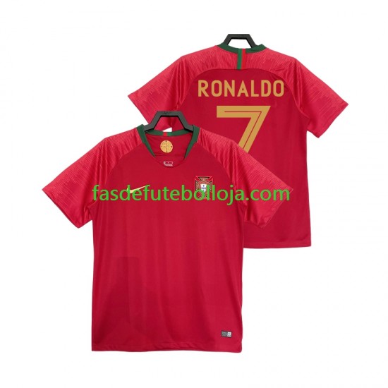Camisola 1º Equipamento Seleção Portuguesa Cristiano Ronaldo 7 2018 Manga Curta Retro ,Homem