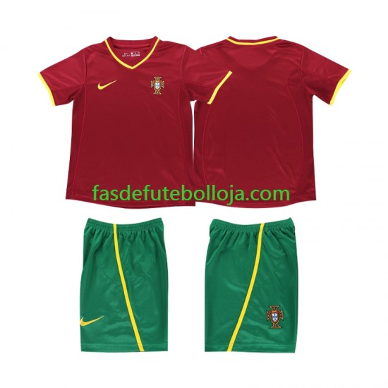 Camisola 1º Equipamento Seleção Portuguesa 2002 Manga Curta Retro ,Criança