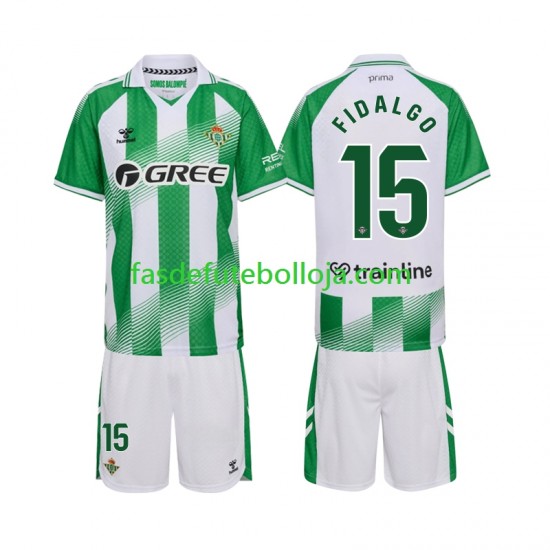 Camisola 1º Equipamento Real Betis Fidalgo 15 2026-2027 Manga Curta ,Criança