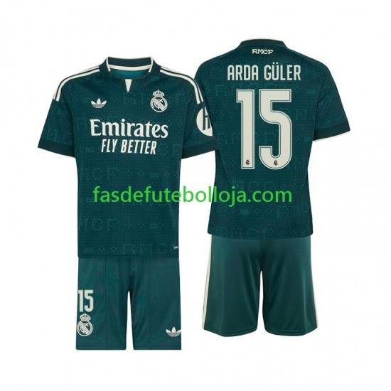 Camisola 2º Equipamento Real Madrid Arda Guler 15 2026-2027 Manga Curta ,Criança
