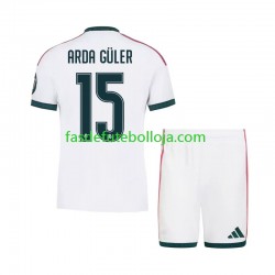 Camisola 1º Equipamento Real Madrid Arda Guler 15 2026-2027 Manga Curta ,Criança