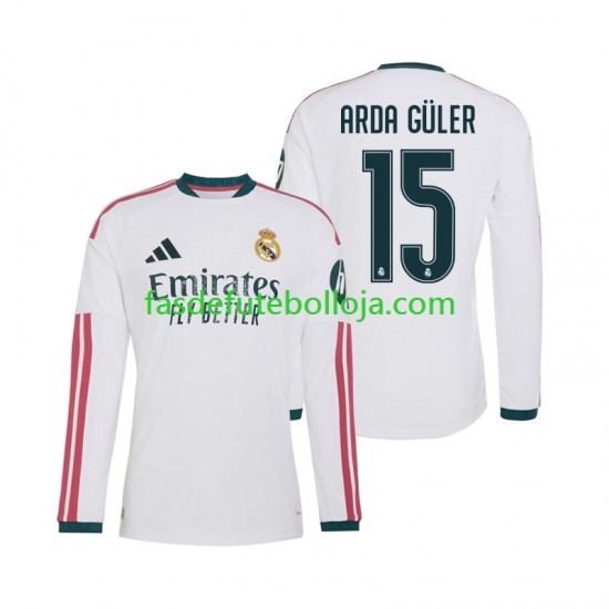 Camisola 1º Equipamento Real Madrid Arda Guler 15 2026-2027 Manga Comprida ,Homem