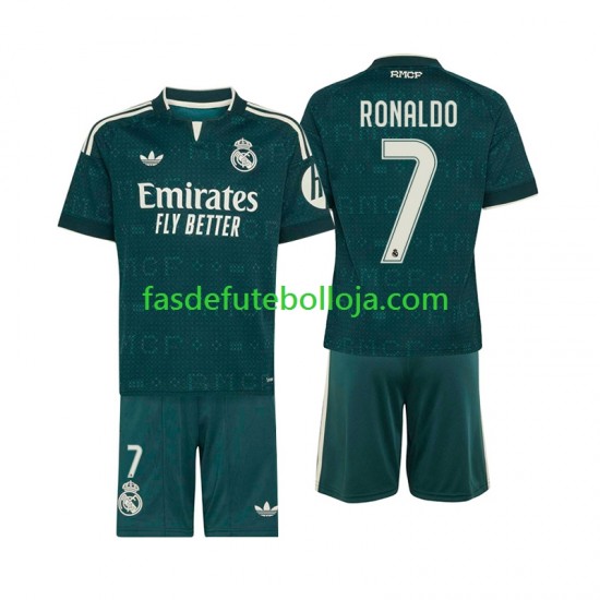 Camisola 2º Equipamento Real Madrid Cristiano Ronaldo 7 2026-2027 Manga Curta ,Criança