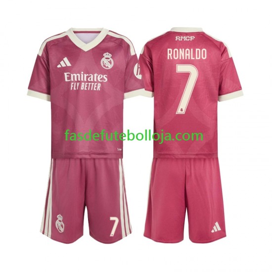 Camisola 3º Equipamento Real Madrid Cristiano Ronaldo 7 2026-2027 Manga Curta ,Criança