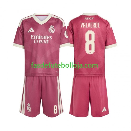 Camisola 3º Equipamento Real Madrid Federico Valverde 8 2026-2027 Manga Curta ,Criança