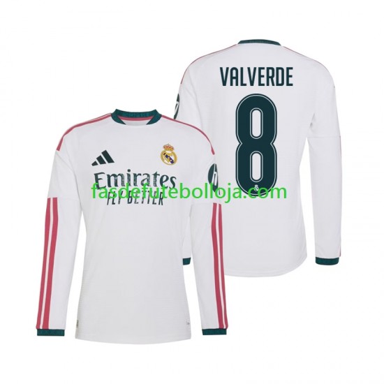 Camisola 1º Equipamento Real Madrid Federico Valverde 8 2026-2027 Manga Comprida ,Homem